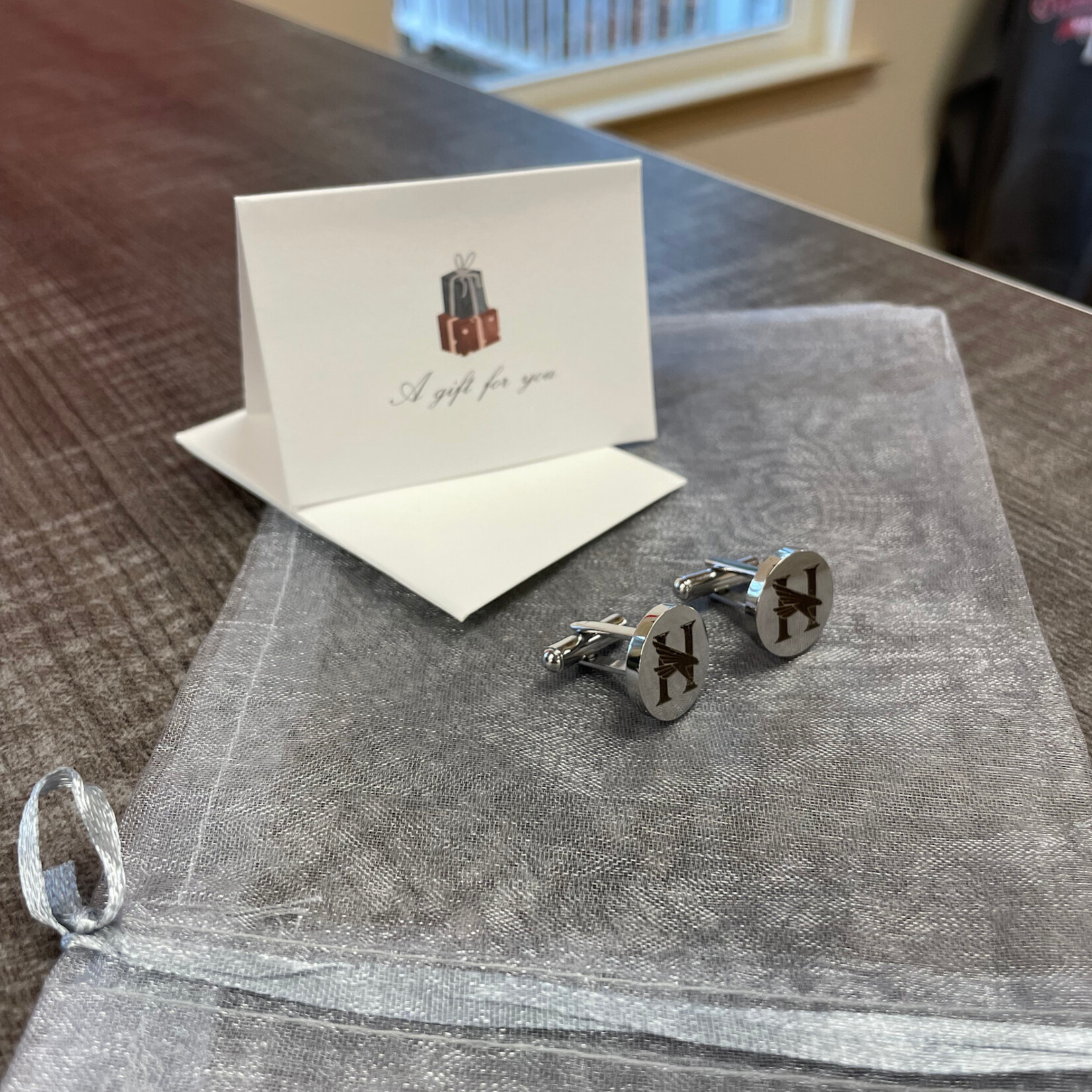 Huntingdon Cuff Links Hawk Logo