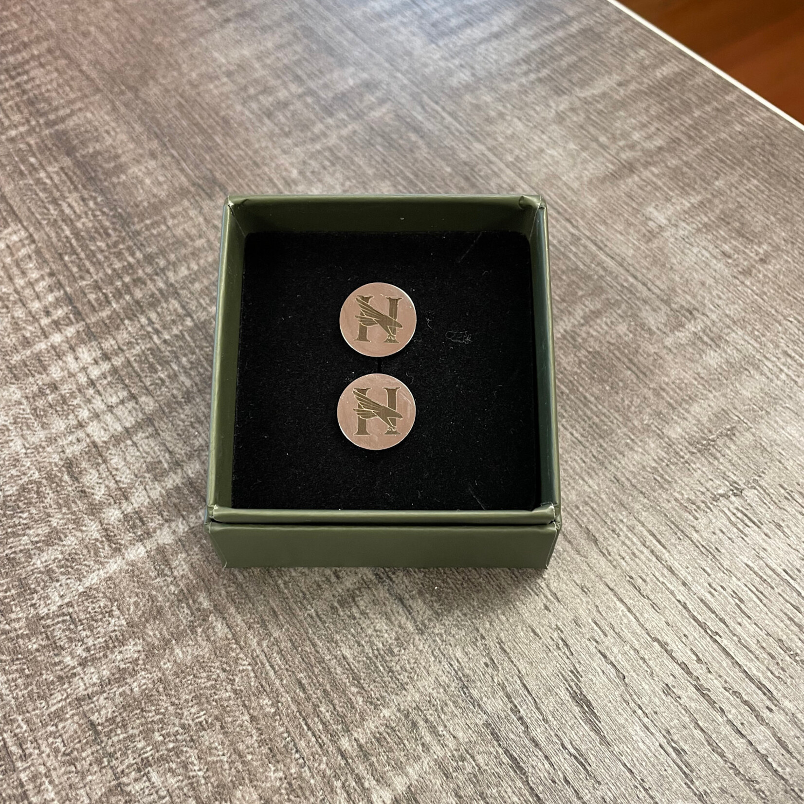 Huntingdon Cuff Links Hawk Logo