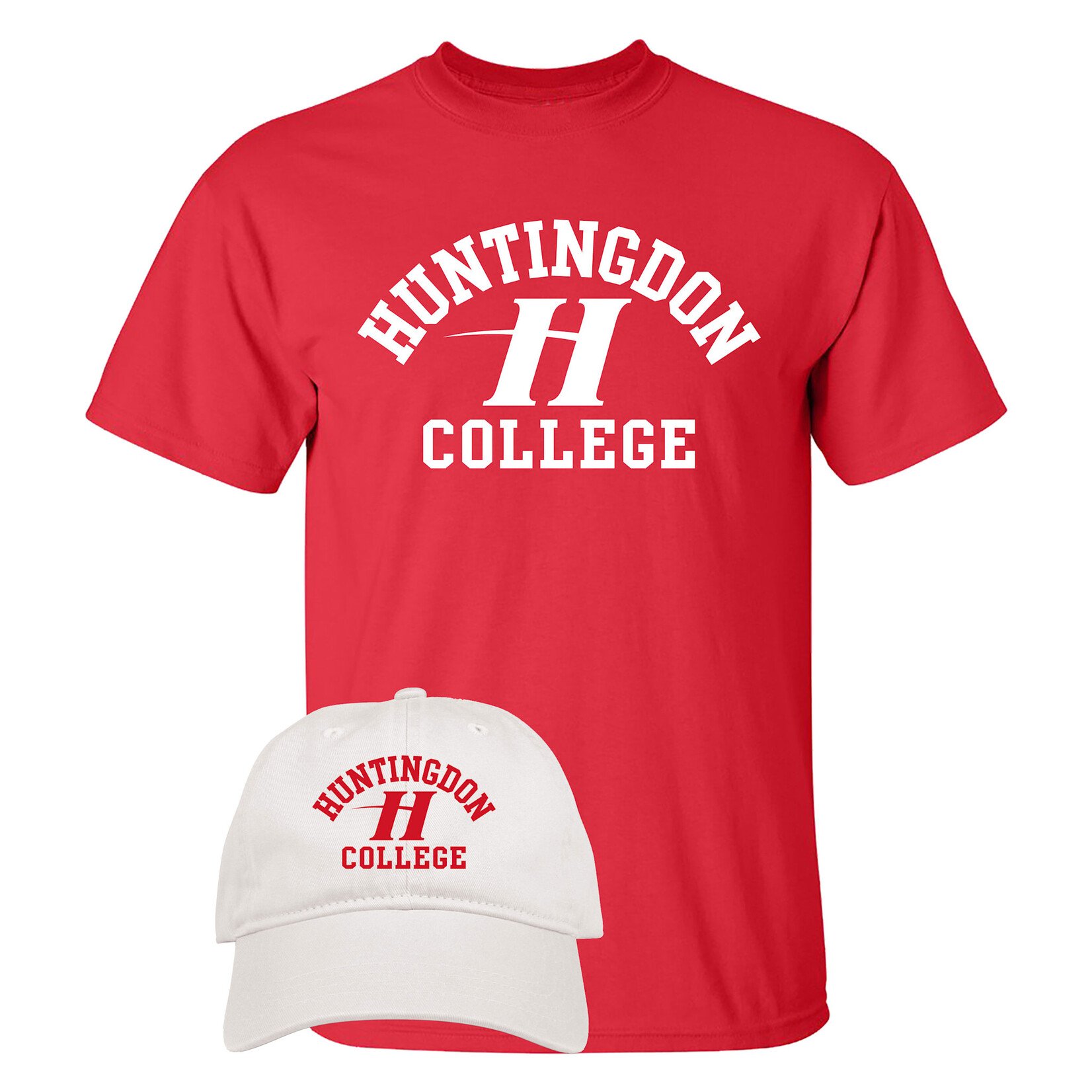 Cap and Tee Combo (White hat/Red Tee)