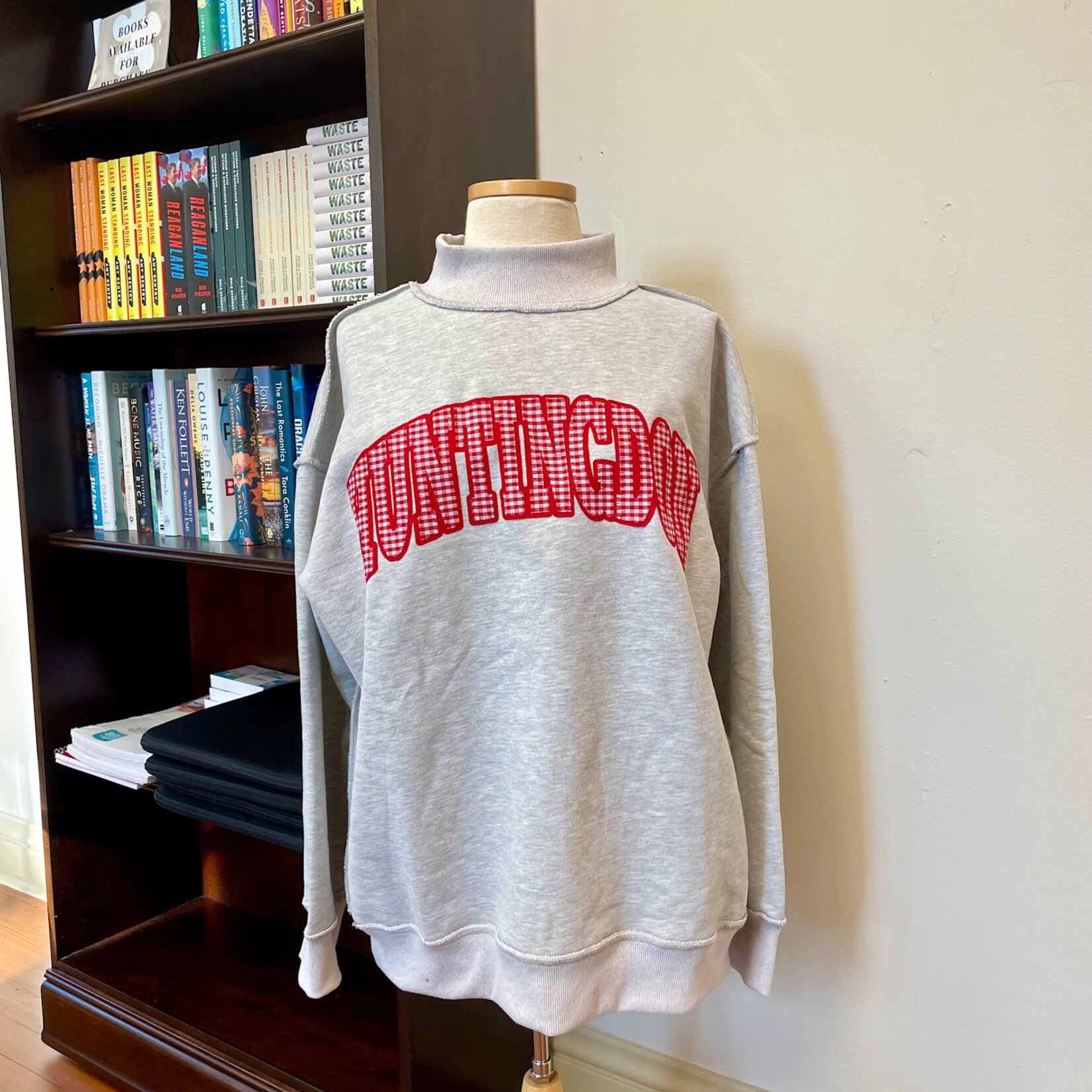 Mock Neck  Sewn-on fabric applique