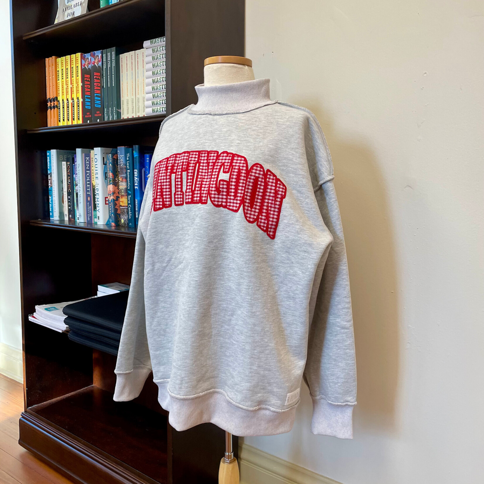 Mock Neck  Sewn-on fabric applique