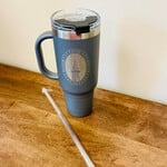 Grey 40 oz tumbler with Handle