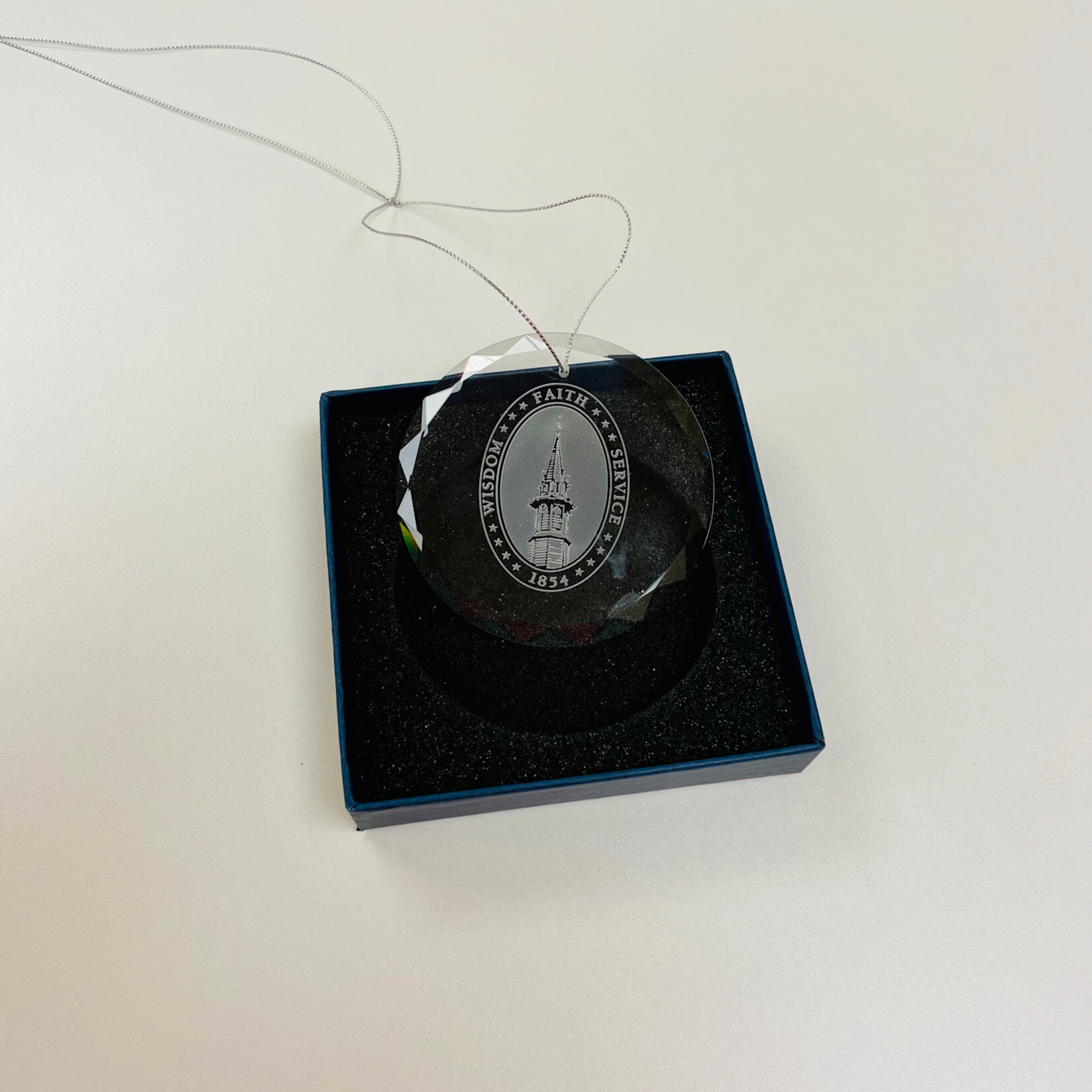 Steeple Etched Glass Ornament