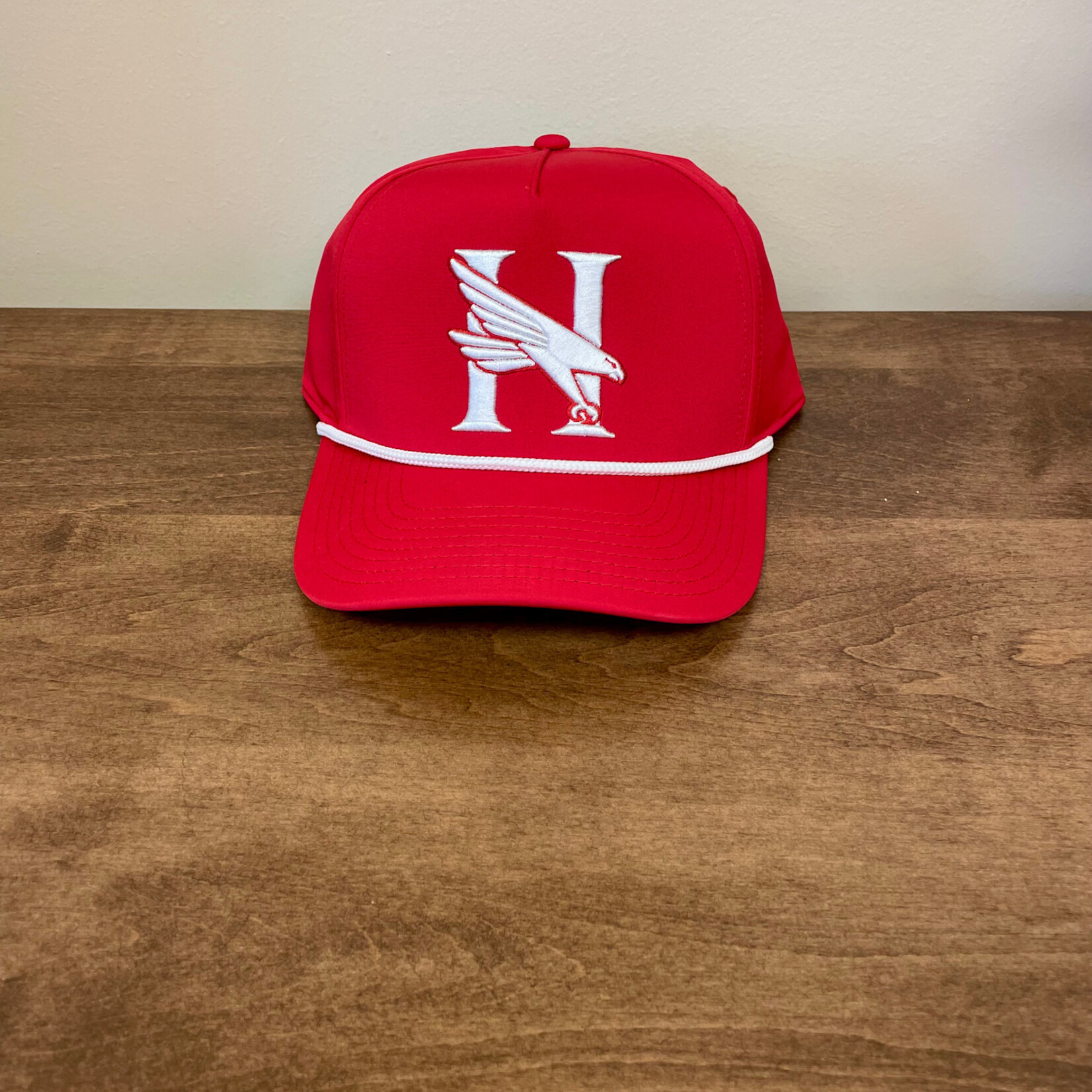Red Cap Hawk Logo White Rope