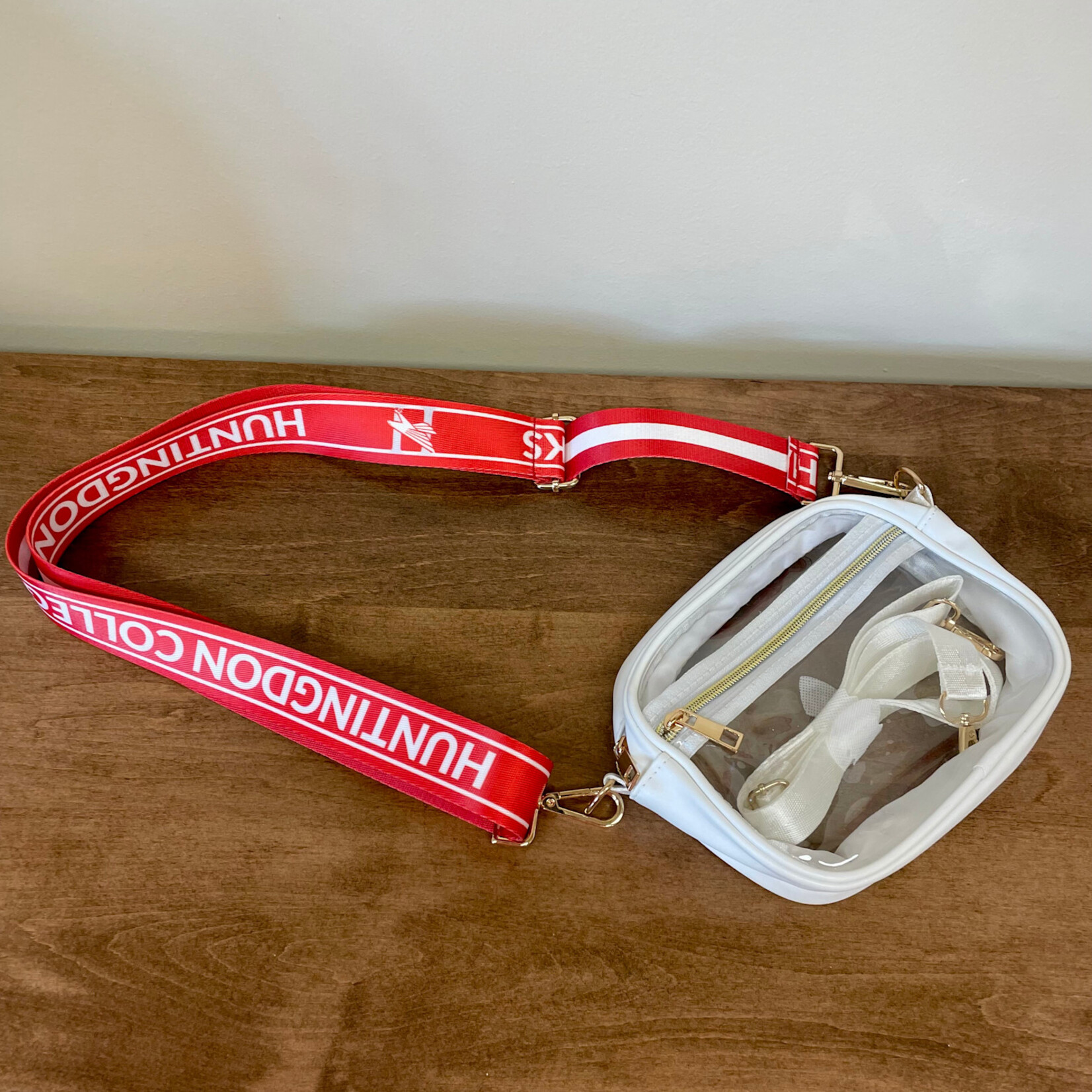 Huntingdon Should Strap with Clear White Purse