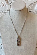 Miles McNeel Long Tag Necklace with Silver Sapphires and Spinel