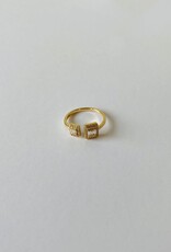 Vintage La Rose 14K Gold Square Baguette Ring