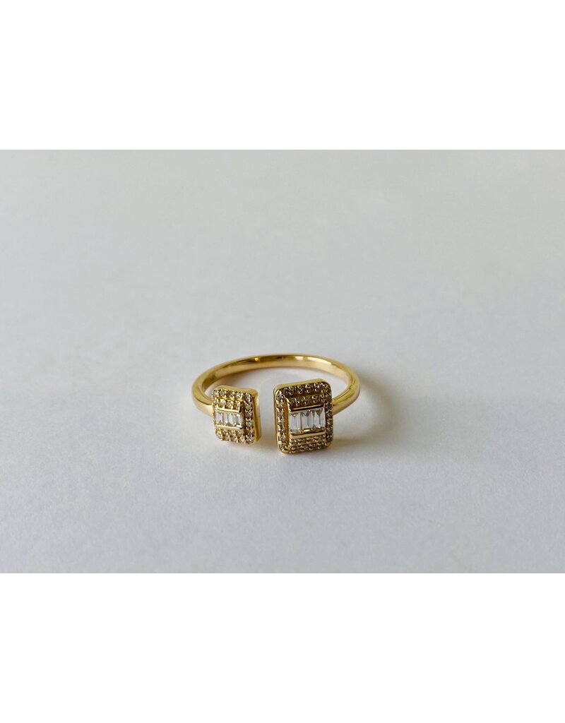 Vintage La Rose 14K Gold Square Baguette Ring