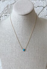 Vintage La Rose 14K Gold Turquoise Triangle Necklace