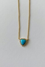 Vintage La Rose 14K Gold Turquoise Triangle Necklace