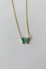 14K Turquoise Butterly Necklace