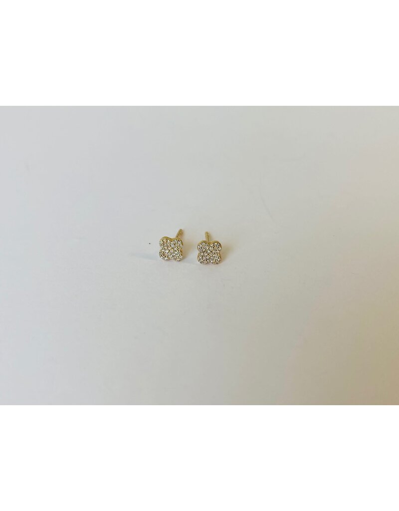 14K Gold Clover Studs