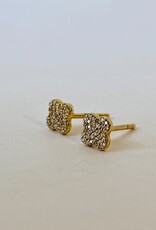14K Gold Clover Studs