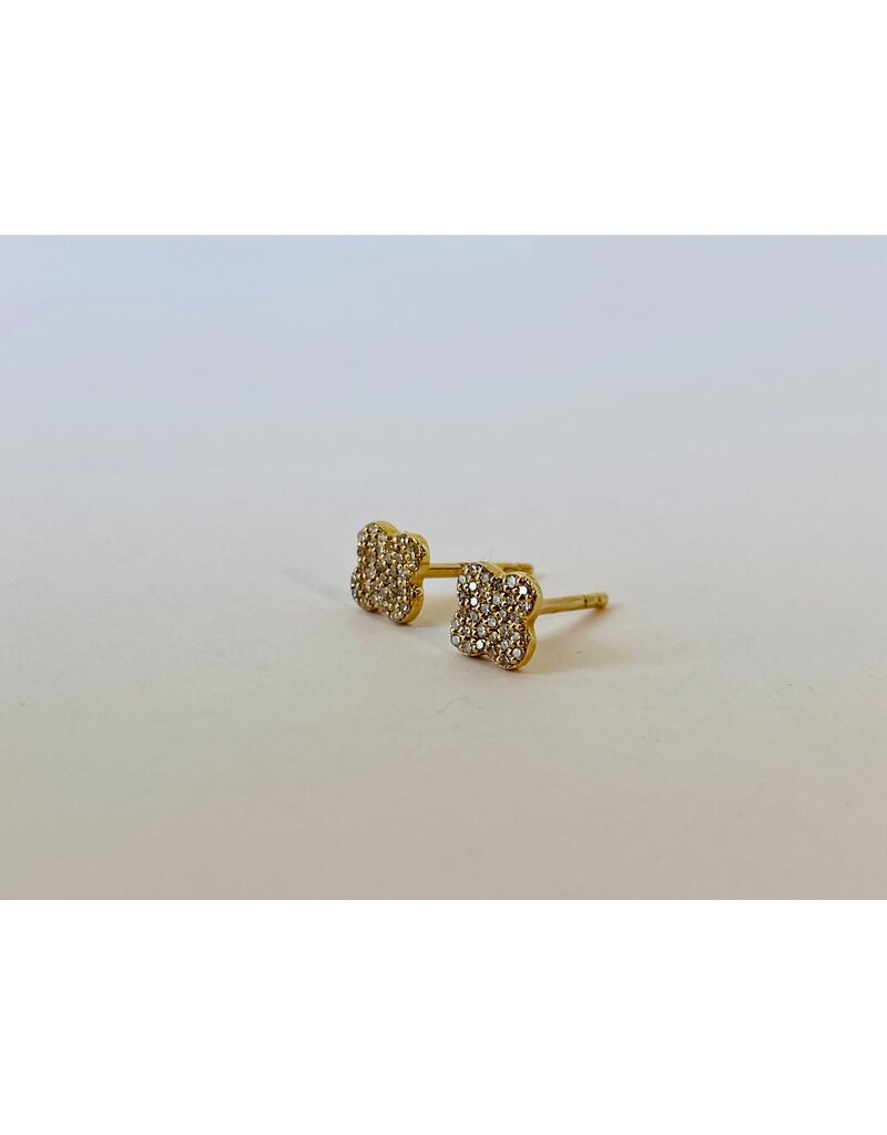 14K Gold Clover Studs