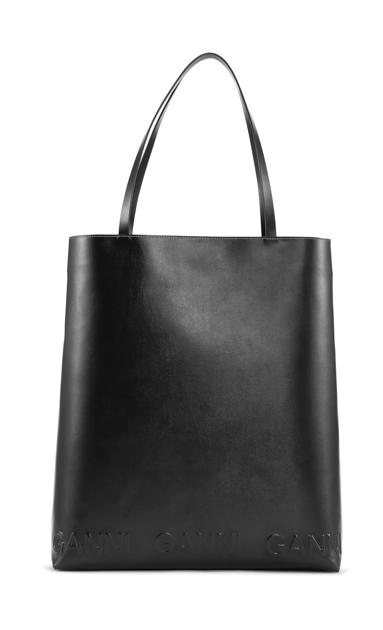 【送料&関税込】Ganni Large Tote Bag With Logo Phantom Black XXL Tote | GANNI US