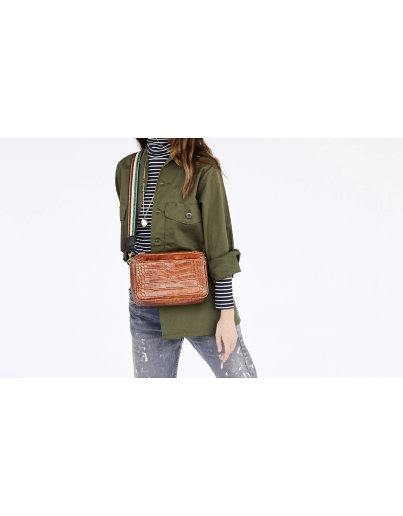 Clare V, Bags, Clare V Marisol Crossbody Purse In Cuoio Croco Leather