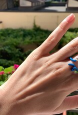 Bea Bongiasca Baby Vine Tendril Ring - Turquoise