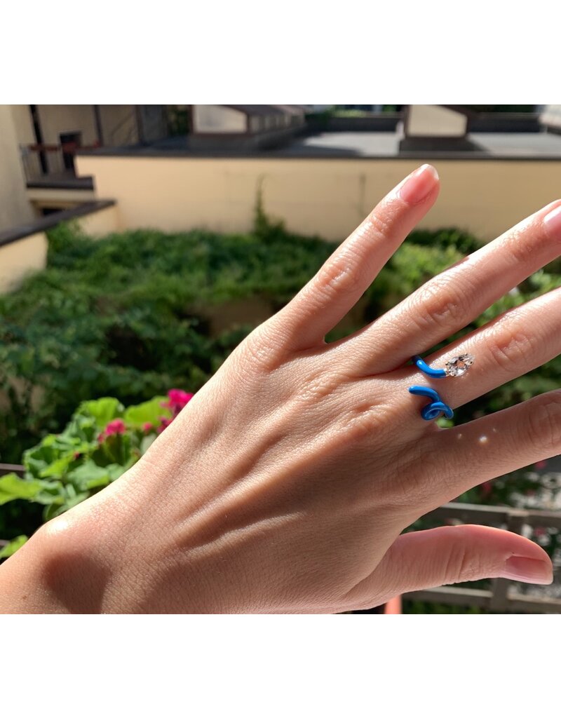 Bea Bongiasca Baby Vine Tendril Ring - Turquoise