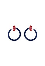 Bea Bongiasca Small Tendril Circle Earrings - Dark Navy