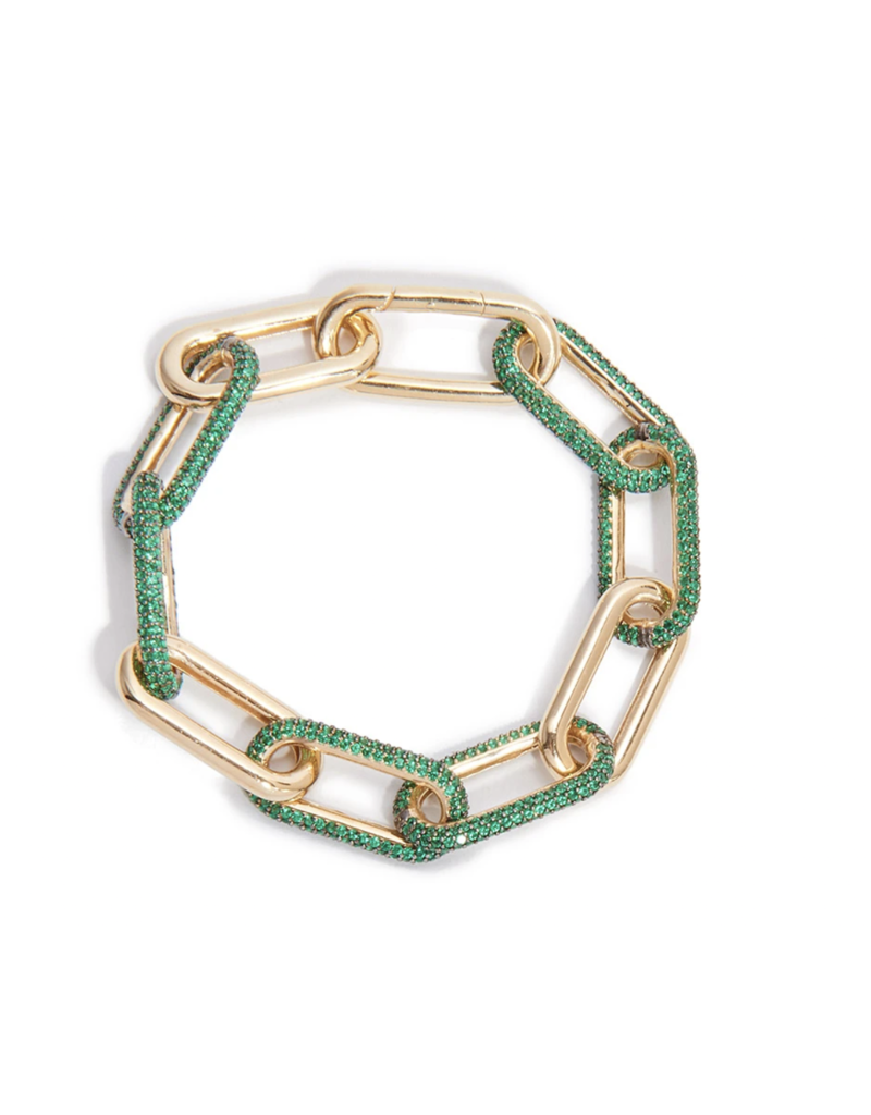 Nickho Rey Link Bracelet - Gold/Emerald
