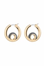 Amy Mini Hoops - Gold/Crystal Pave