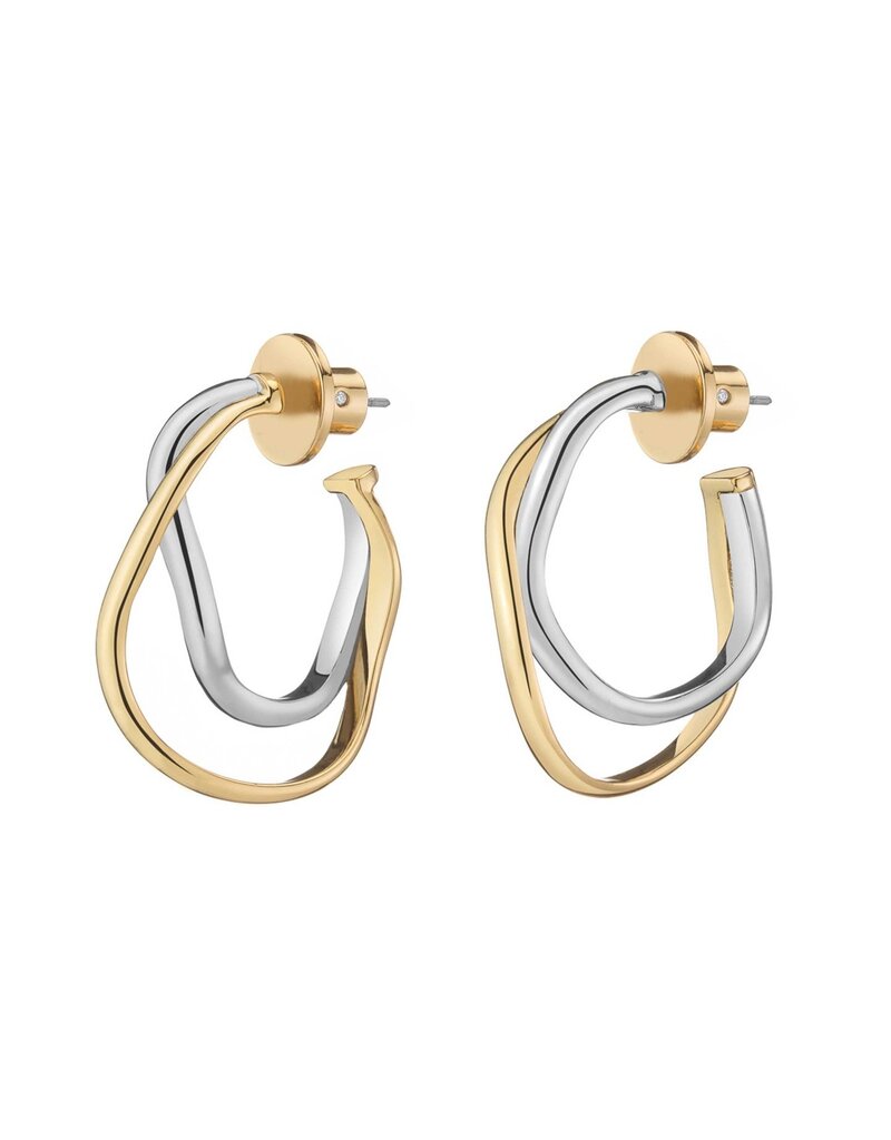 Demarson Sia Curved Double Hoop - Gold/Silver