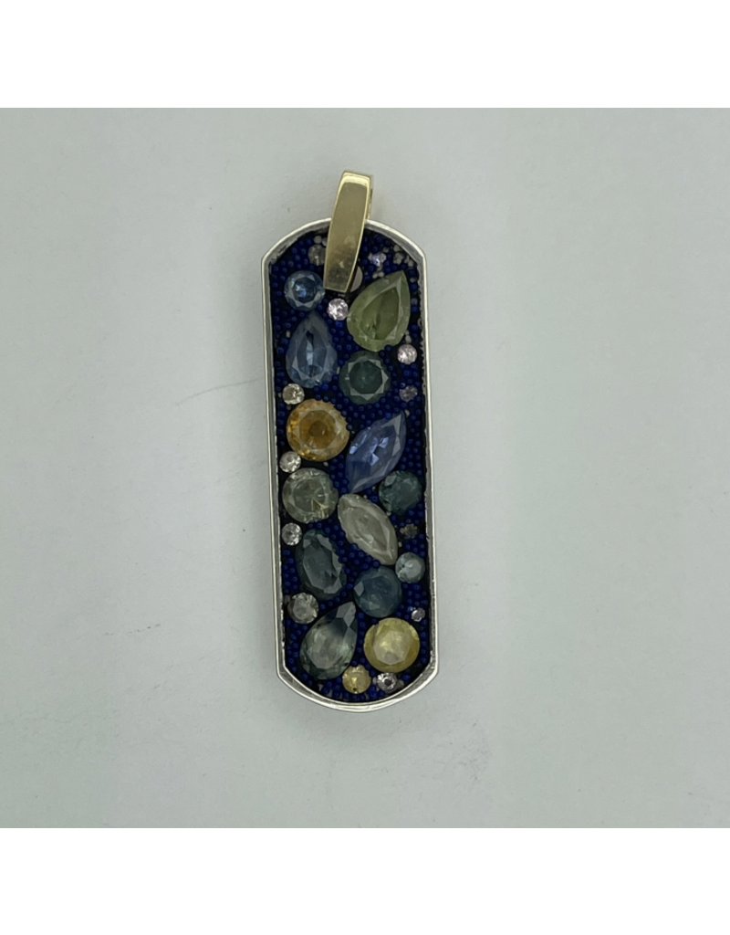 Long Tag Pendant on Silver Chain