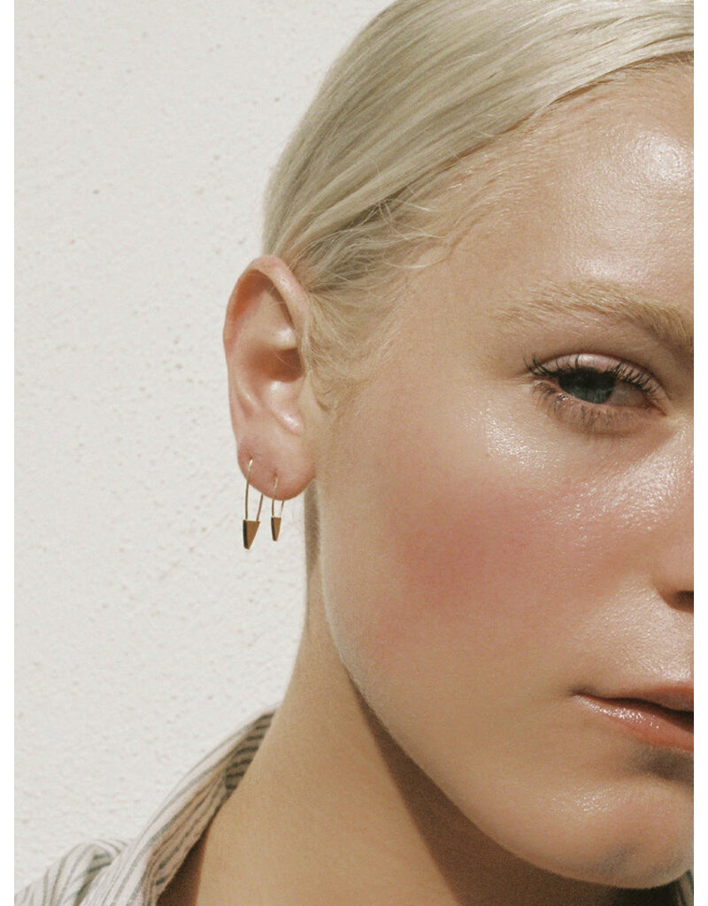 Loren Stewart MINI TRIANGLE SAFETY PIN EARRINGS