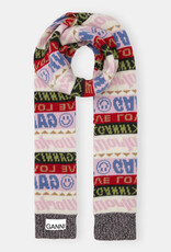 Ganni GRAPHIC WOOL SCARF