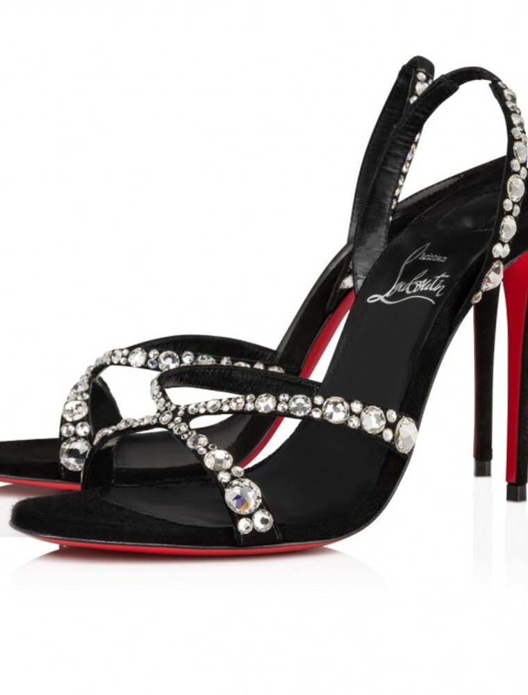 Christian Louboutin EMILIE STRASS 100 VELOURS BLACK