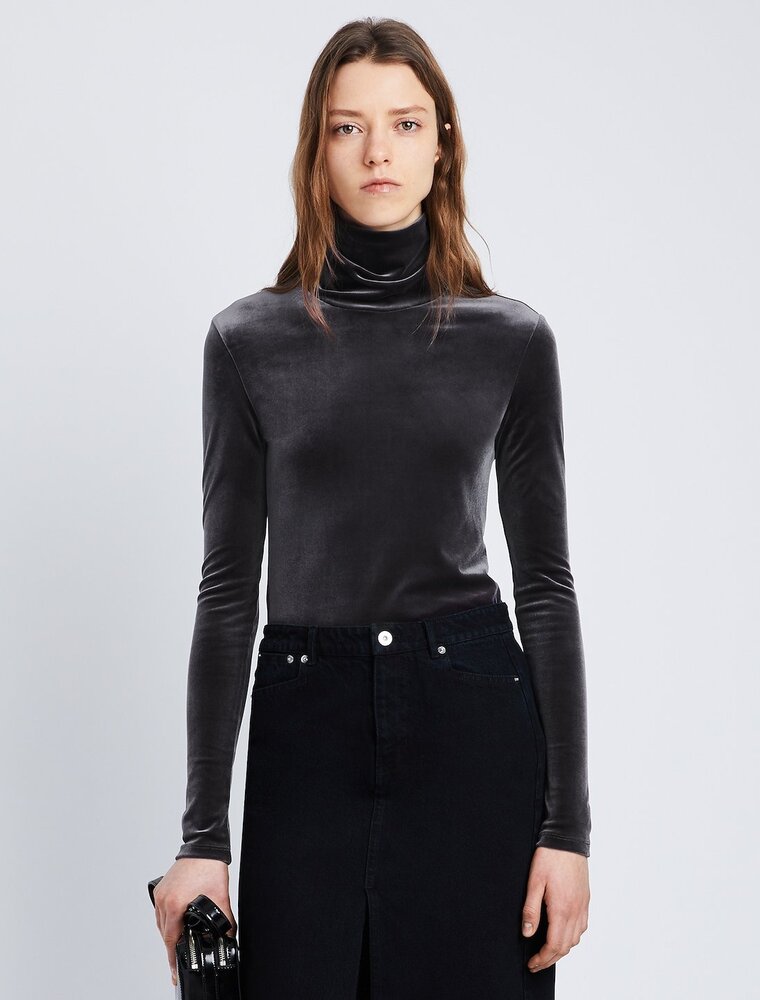 Proenza Schouler STRETCH VELVET TURTLENECK TOP