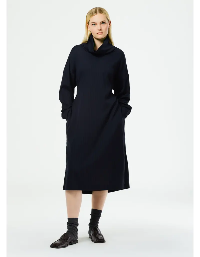 Tibi LYOCELL DRAPE COWL NECK DRESS