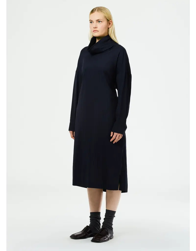 Tibi LYOCELL DRAPE COWL NECK DRESS