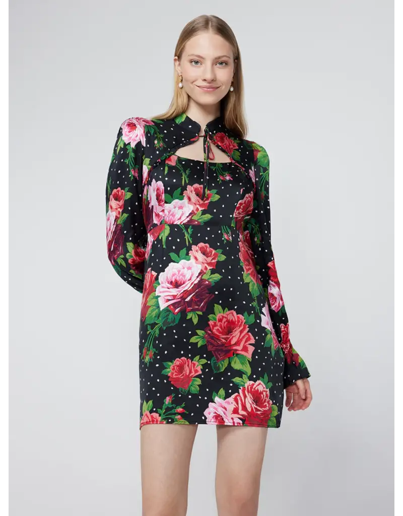 KITRI Valentina Rose Print Mini Dress