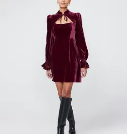 KITRI Valentina Burg Velvet Mini Dress