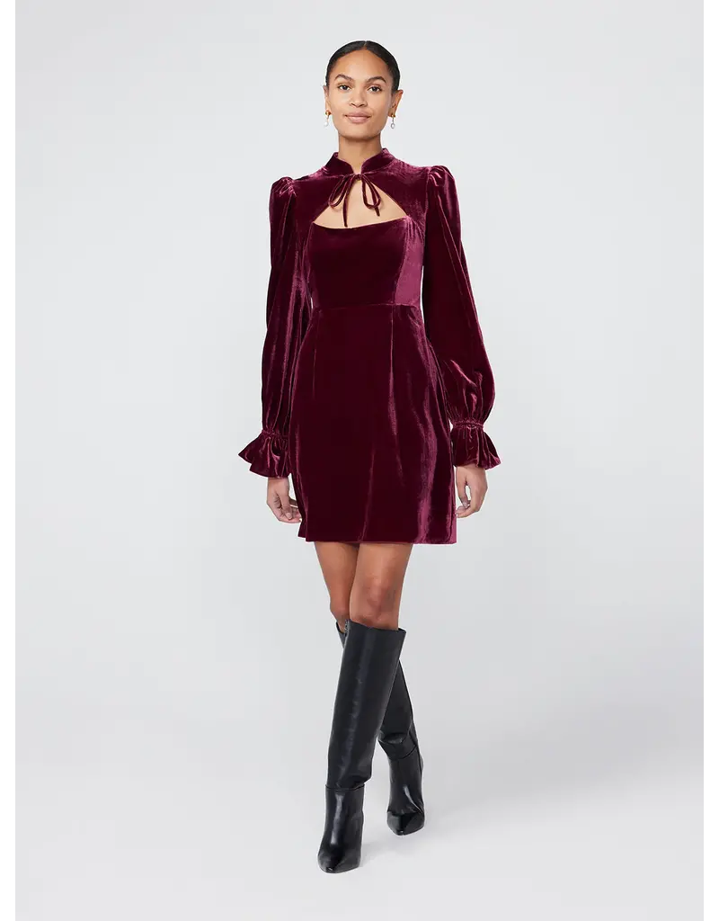 KITRI Valentina Burg Velvet Mini Dress