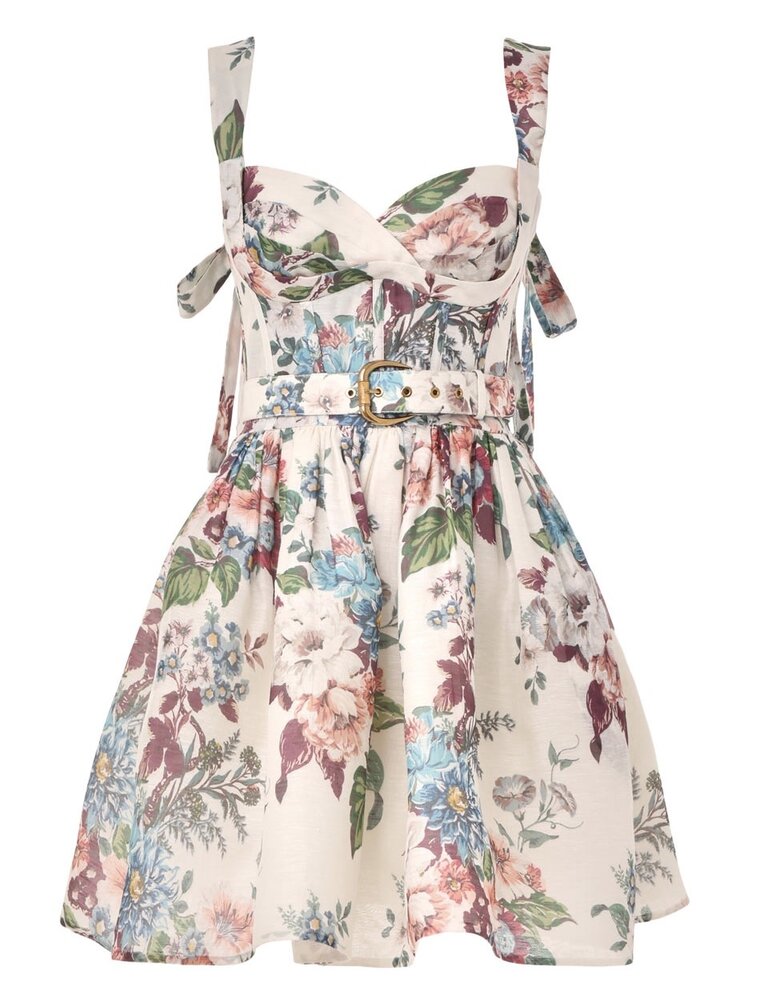 Zimmermann Matchmaker Sweetheart Floral Mini Dress
