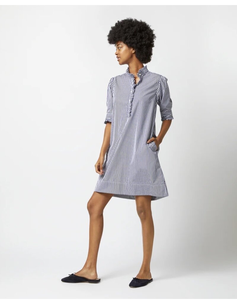 Ann Mashburn Elbow-Sleeve Frill Dress