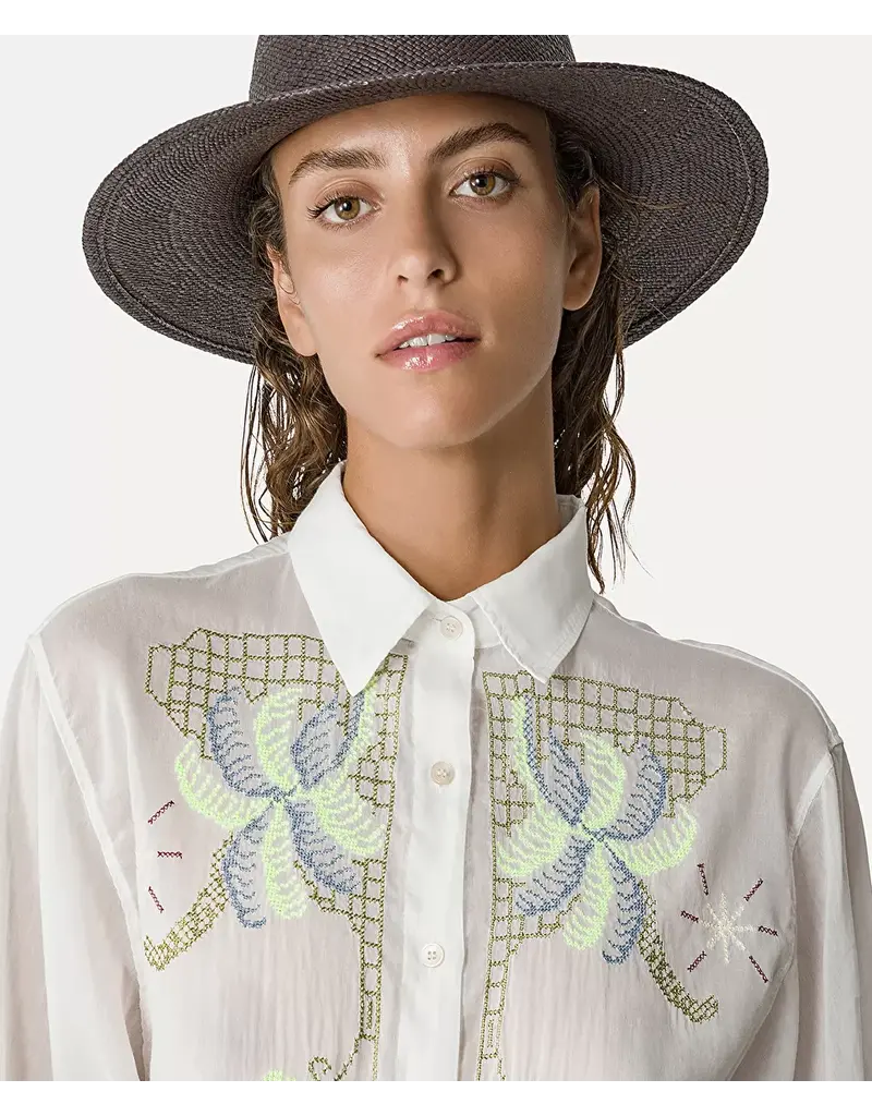 Forte Forte Eden Embroidery Voile Half Sleeves Shirt