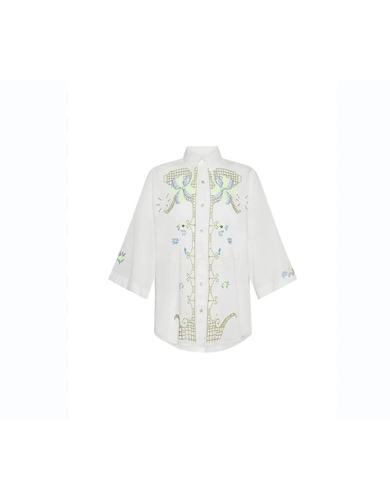 Forte Forte Eden Embroidery Voile Half Sleeves Shirt