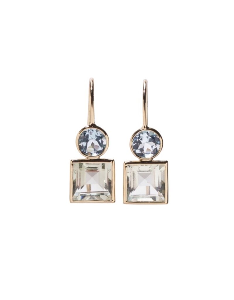 Lizzie Fortunato 14K GOLD PASTILLE EARRINGS TOPAZ & AMETHYST