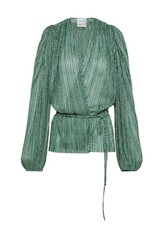 LUREX PLISS' TULLE CROSSOVER SHIRT
