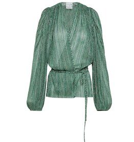 LUREX PLISS' TULLE CROSSOVER SHIRT