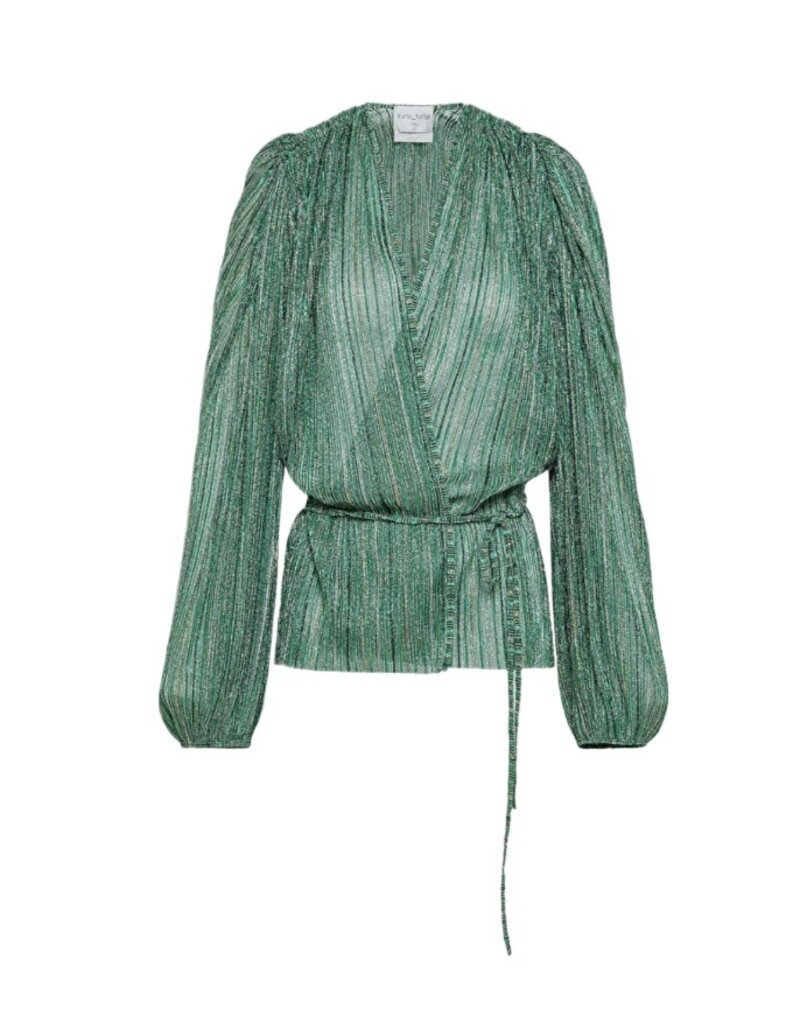 LUREX PLISS' TULLE CROSSOVER SHIRT