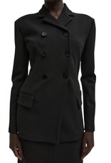 Tibi Wren Crepe Knit Fitted Blazer