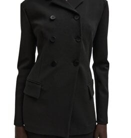 Tibi Wren Crepe Knit Fitted Blazer