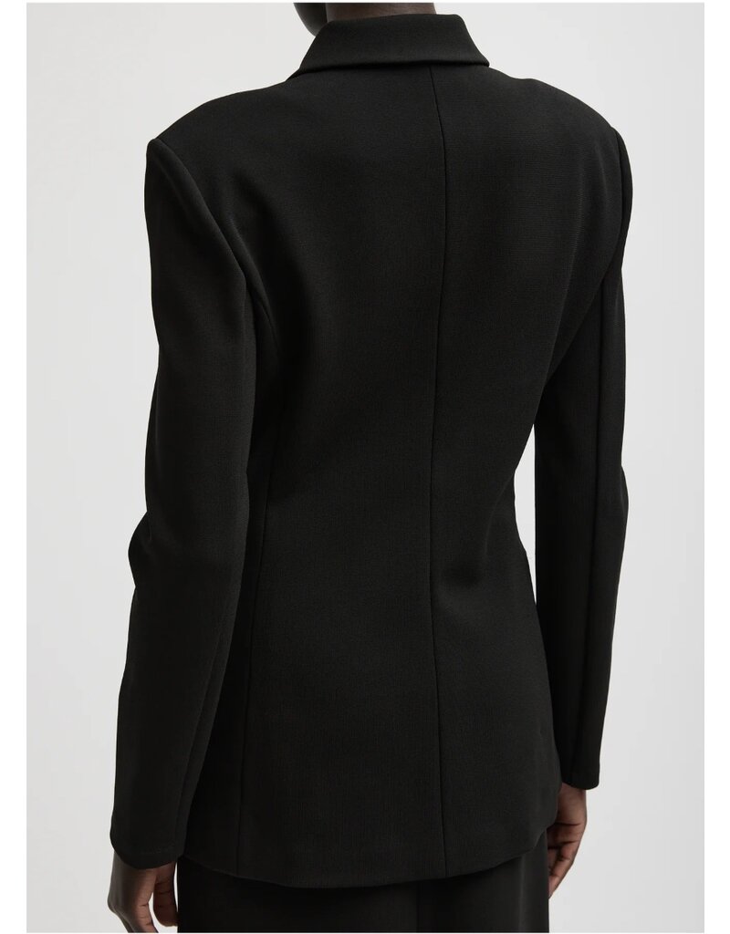 Tibi Wren Crepe Knit Fitted Blazer