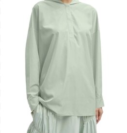 Tibi SHIRRED NYLON HOODIE WITH COCOON BACK