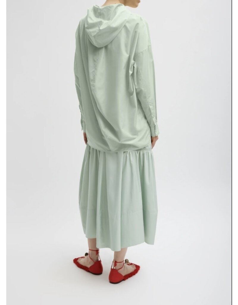 Tibi SHIRRED NYLON HOODIE WITH COCOON BACK