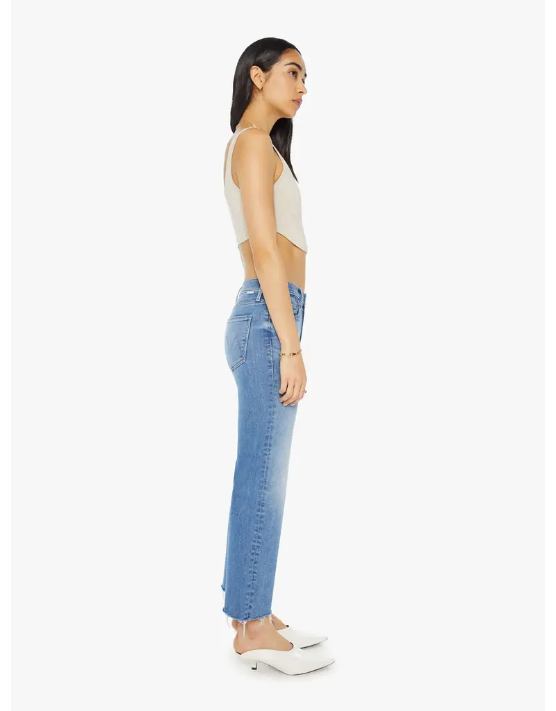 Mother Mid Rise Rambler Zip Ankle Fray